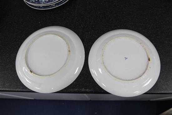 Nine Chinese blue and white plates, late 19th century, 24.5 - 25.5cm